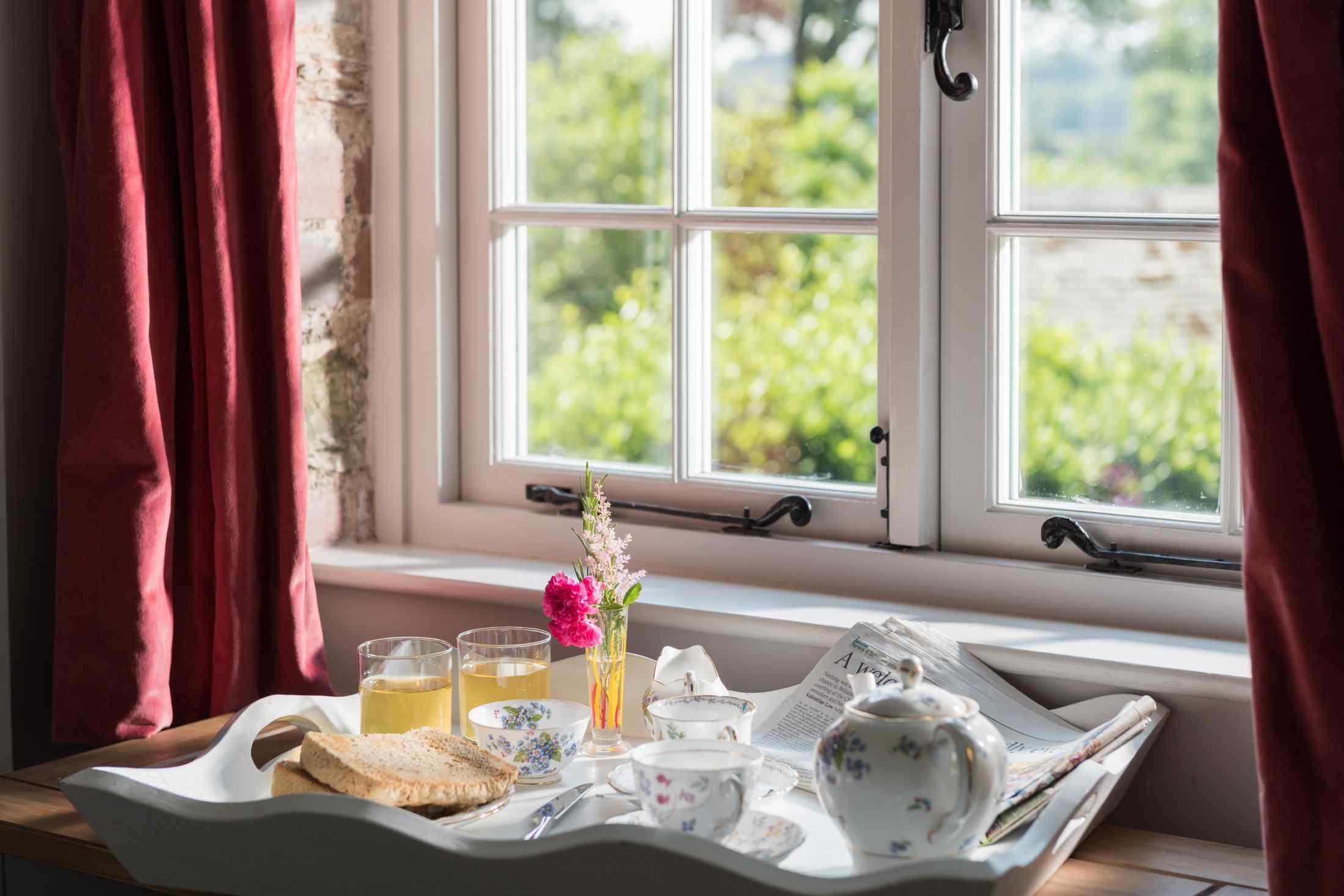 Breakfast in bed with a view