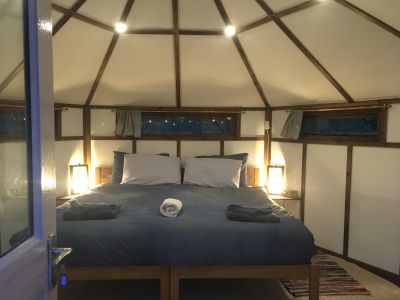 Noss Mayo yurt at night