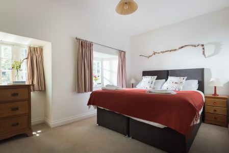Red bedroom as king size double
