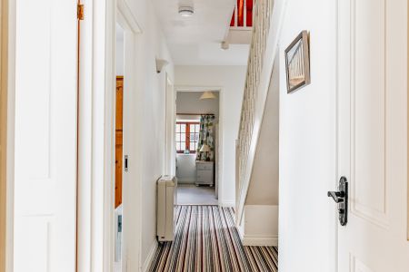 Looking up the lower hallway