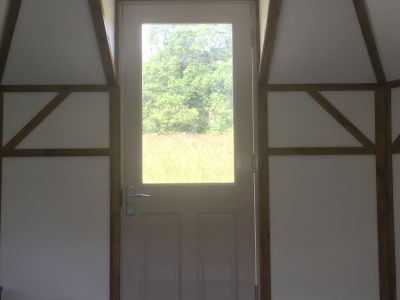 View from your bed in Noss Mayo yurt