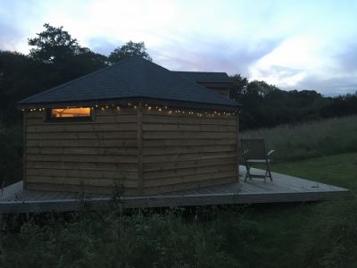 Noss Mayo yurt at dusk