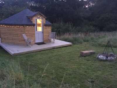 Noss Mayo yurt at dusk