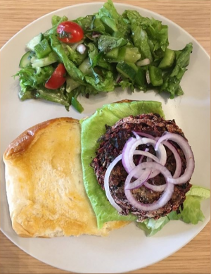 Vegan Beetroot Burger In Sourdough Bun