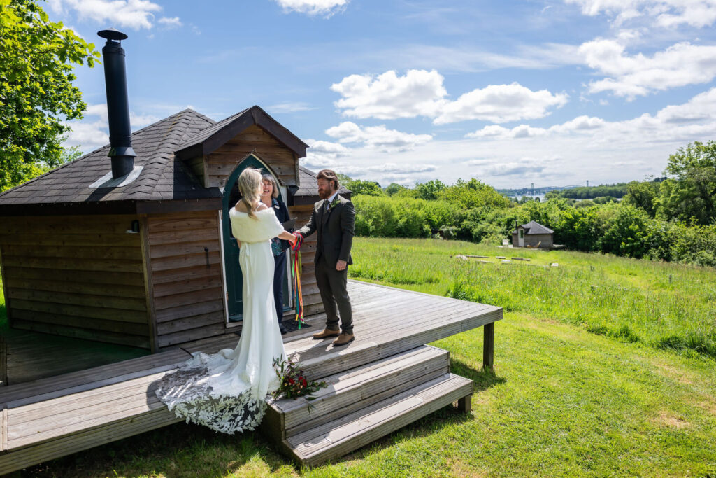 Glamping elopement wedding in Cornwall