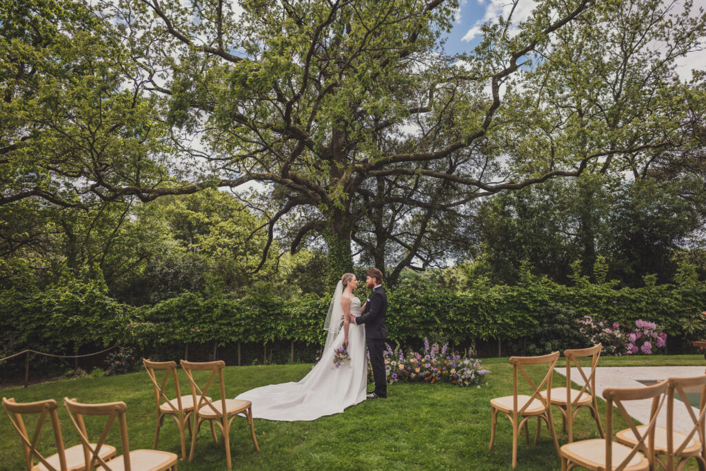 Poolside wedding ceremony
