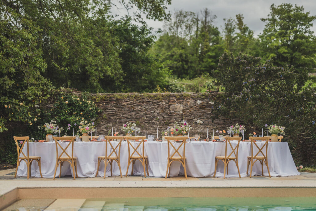 Poolside wedding breakfast